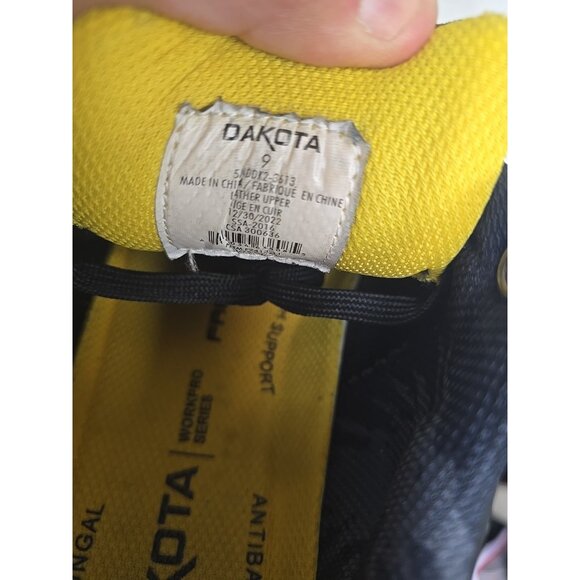 DAKOTA Men's Steel Toe Steel Plate Skate Safety Work Shoes 3613 Black Size 9M - Picture 5 of 8